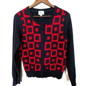 NWOT Milly of New York Navy and Red Cardigan Size L